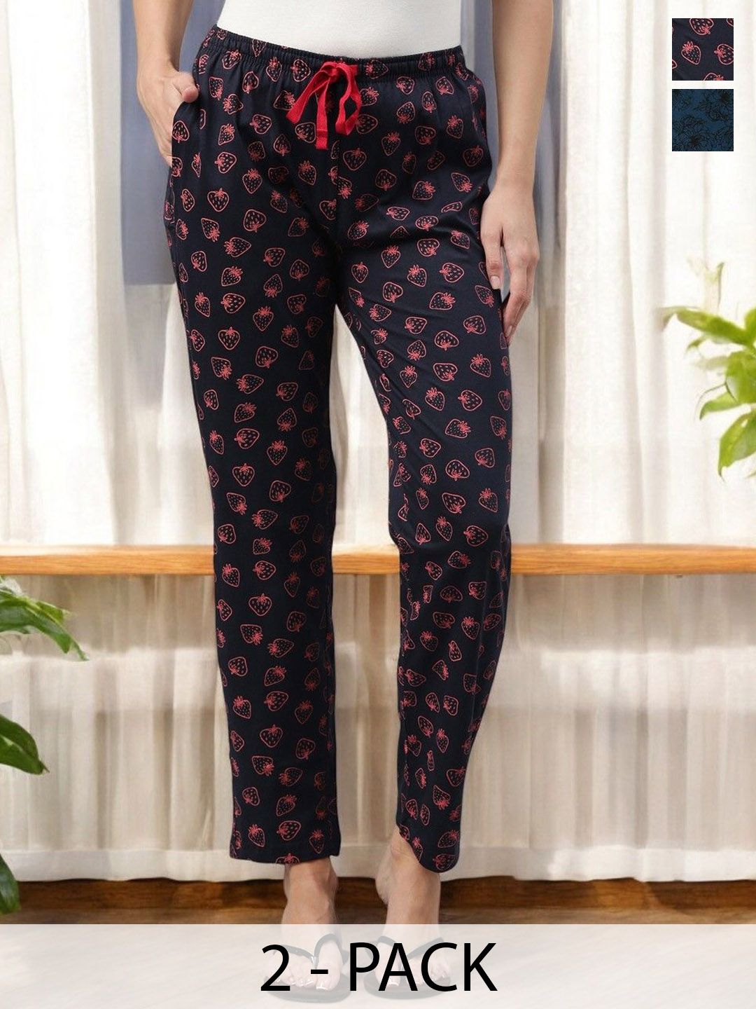 Kryptic Pack Of 2 Printed Pure Cotton Relaxed-Fit Lounge Pants-picture-43