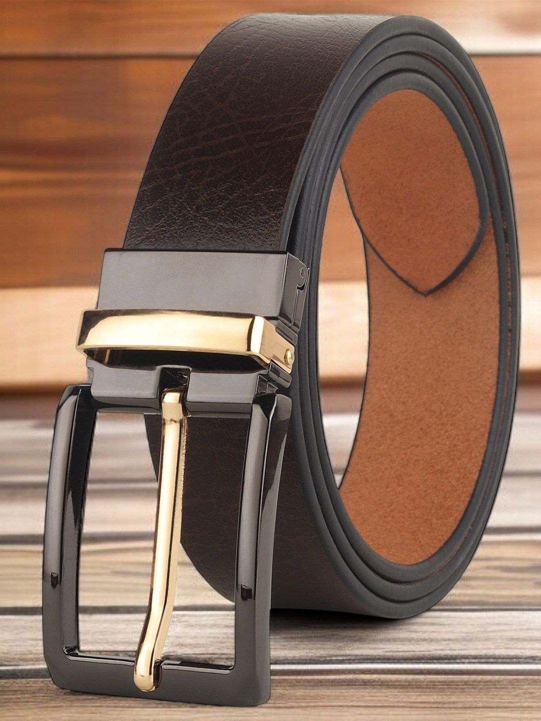 The Roadster Lifestyle Co. Men Textured Leather Formal Belt-image-37
