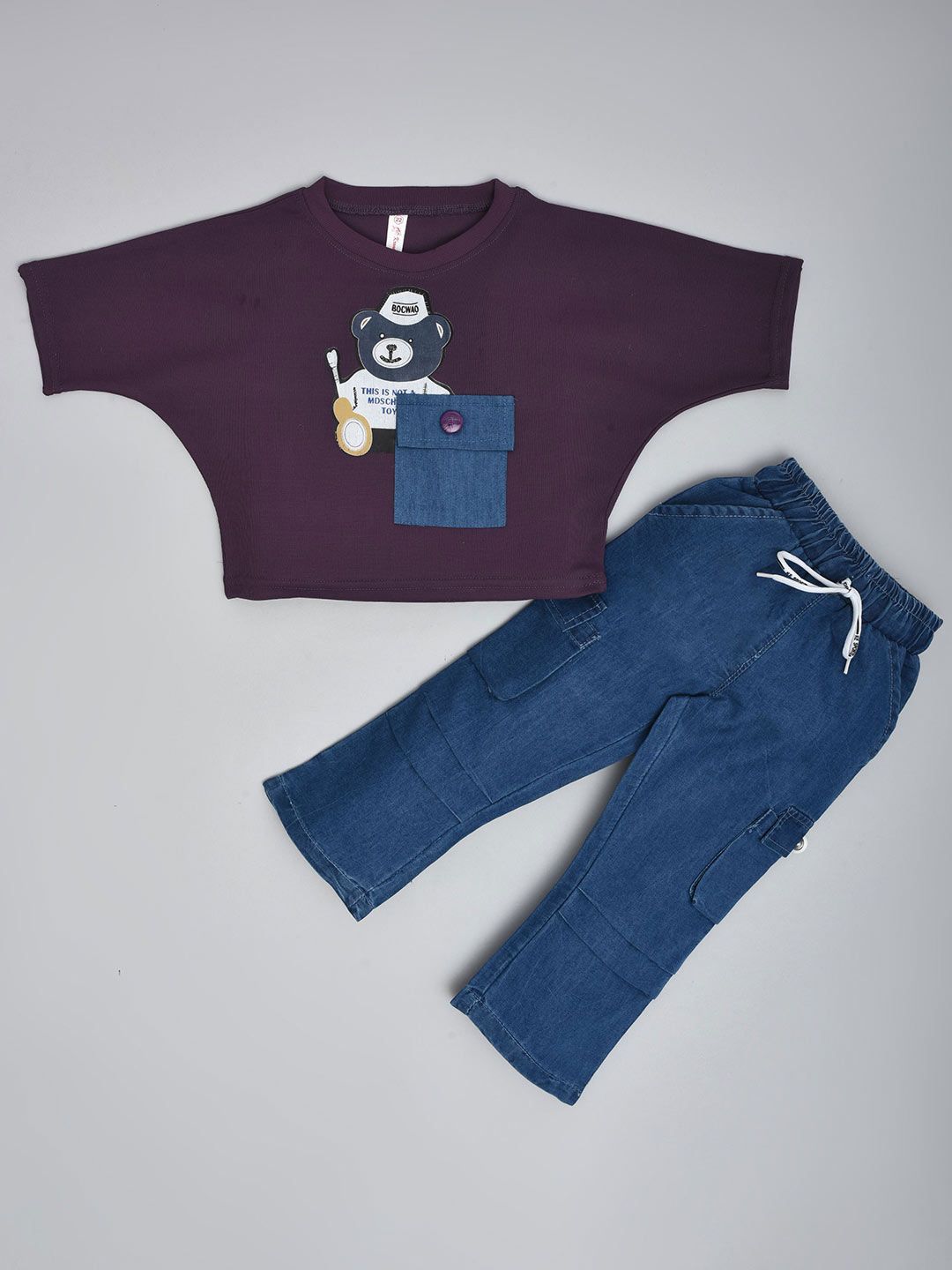 we11 Girls Printed Round Neck Pure Cotton T-Shirt With Trouser-picture-36