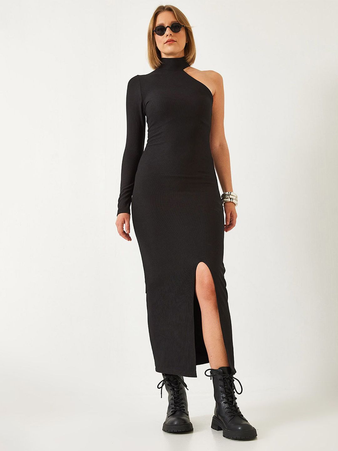 BIANCO LUCCI Women Solid Bodycon Maxi Dress-image-7