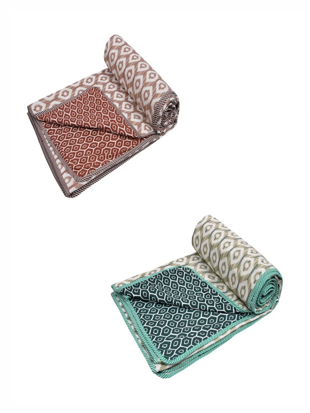 CHICERY Red & Blue 2Pcs Printed AC Room Cotton 210 GSM Single Bed Dohar-picture-16