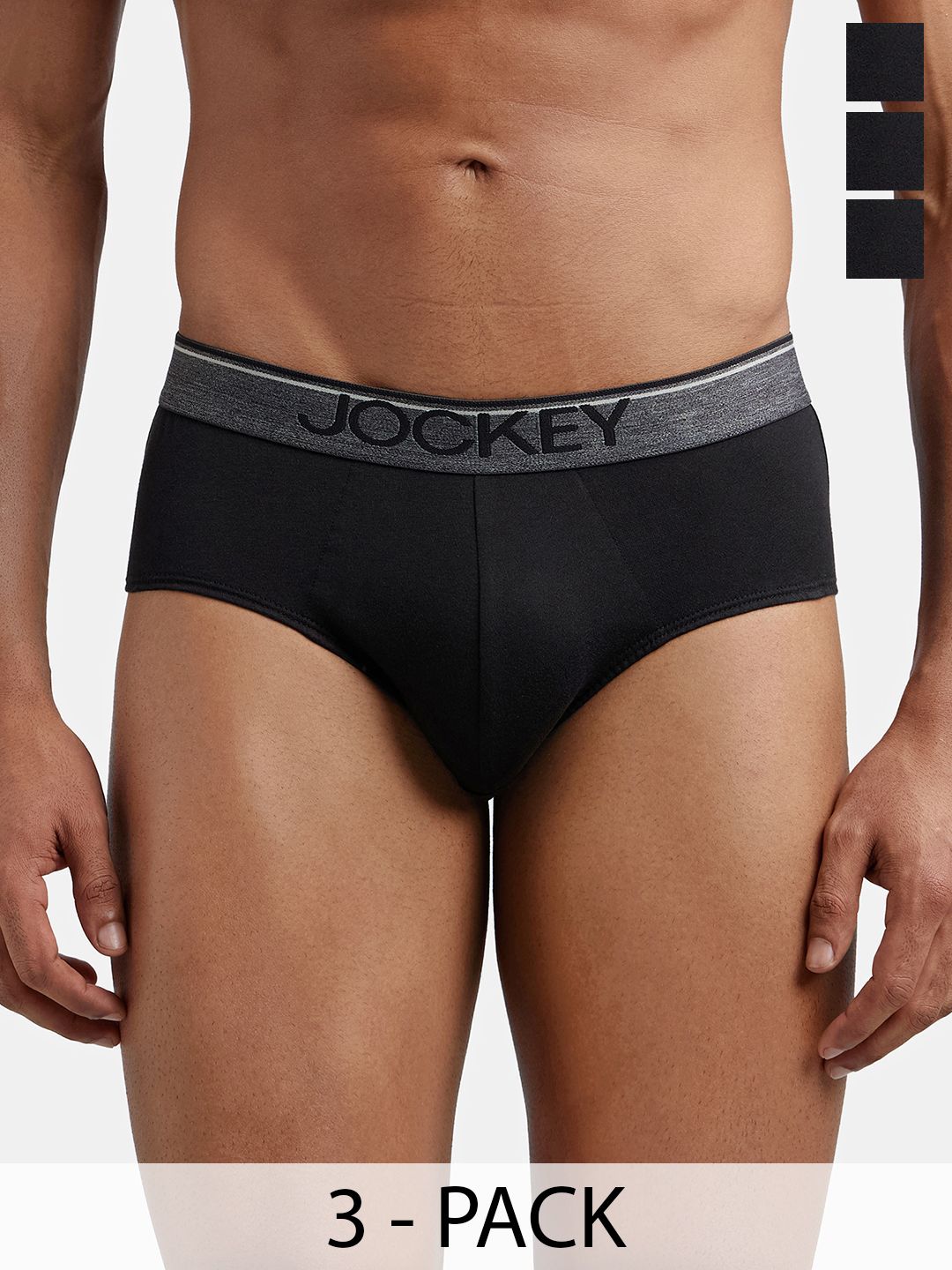 Jockey Pack of 3 Super Combed Cotton Solid Brief with Ultrasoft Waistband-8037-picture-34
