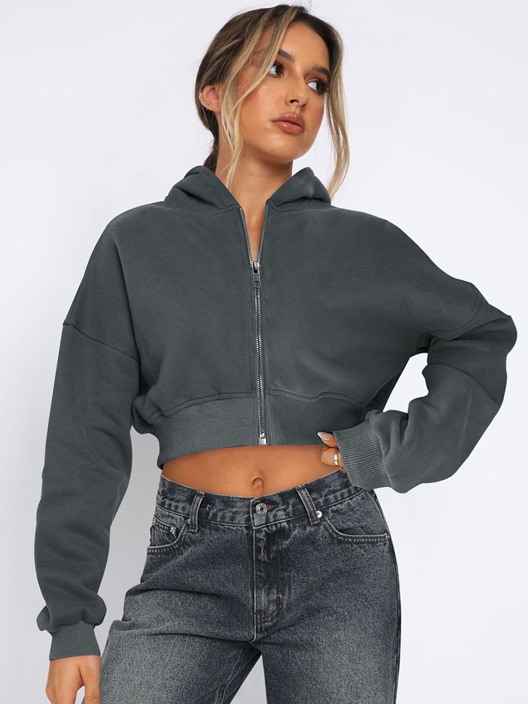 StyleCast x Revolte Women Lightweight Crop Open Front Jacket