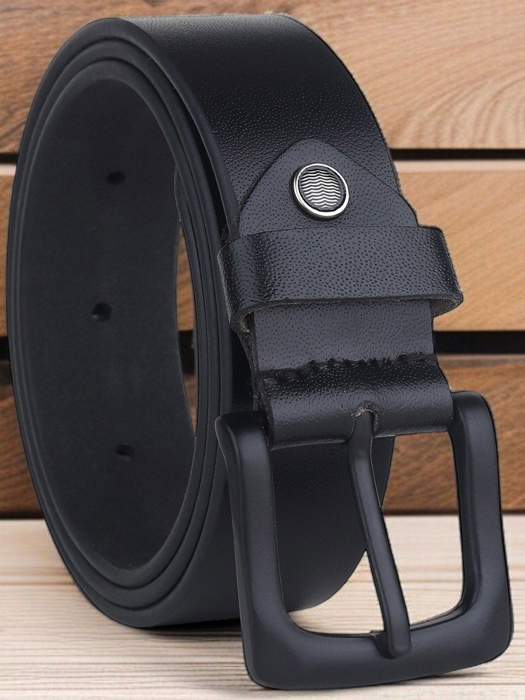 The Roadster Lifestyle Co Men Textured Leather Belt-picture-44