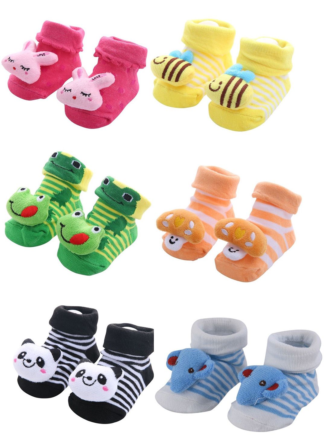 SHOP FRENZY Kids Pack of 6 Cotton Booties-picture-58