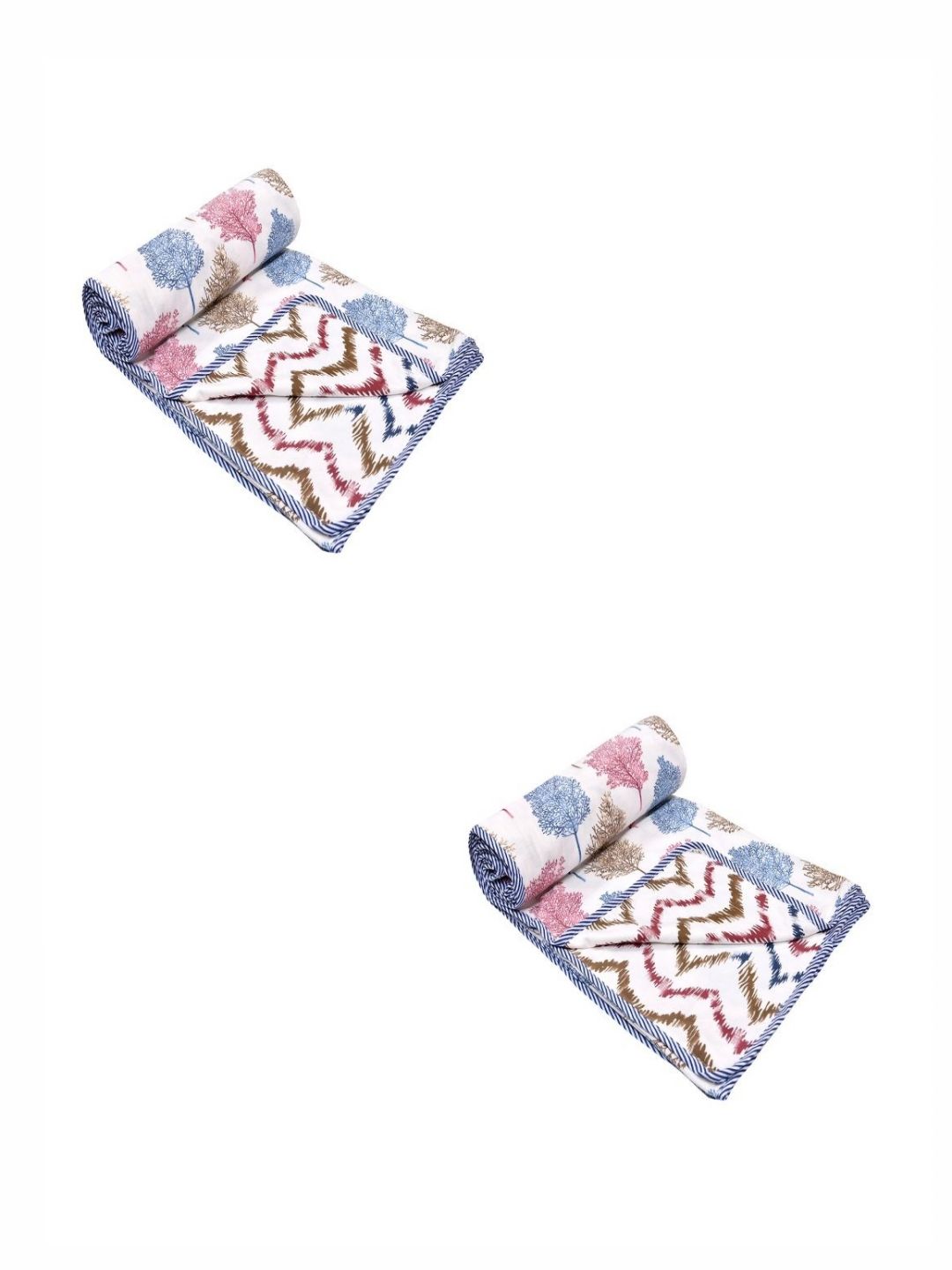 CHICERY White & Red Floral AC Room 210 GSM Single Bed Dohar-picture-20