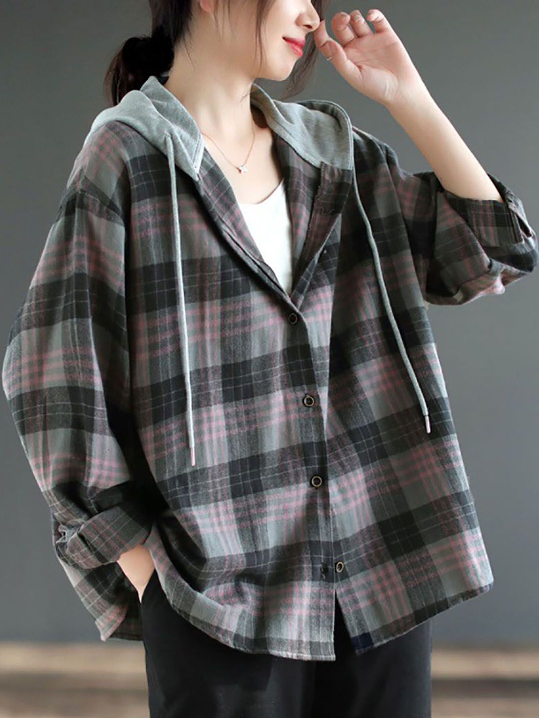 StyleCast x Revolte Women Checked Tailored Jacket