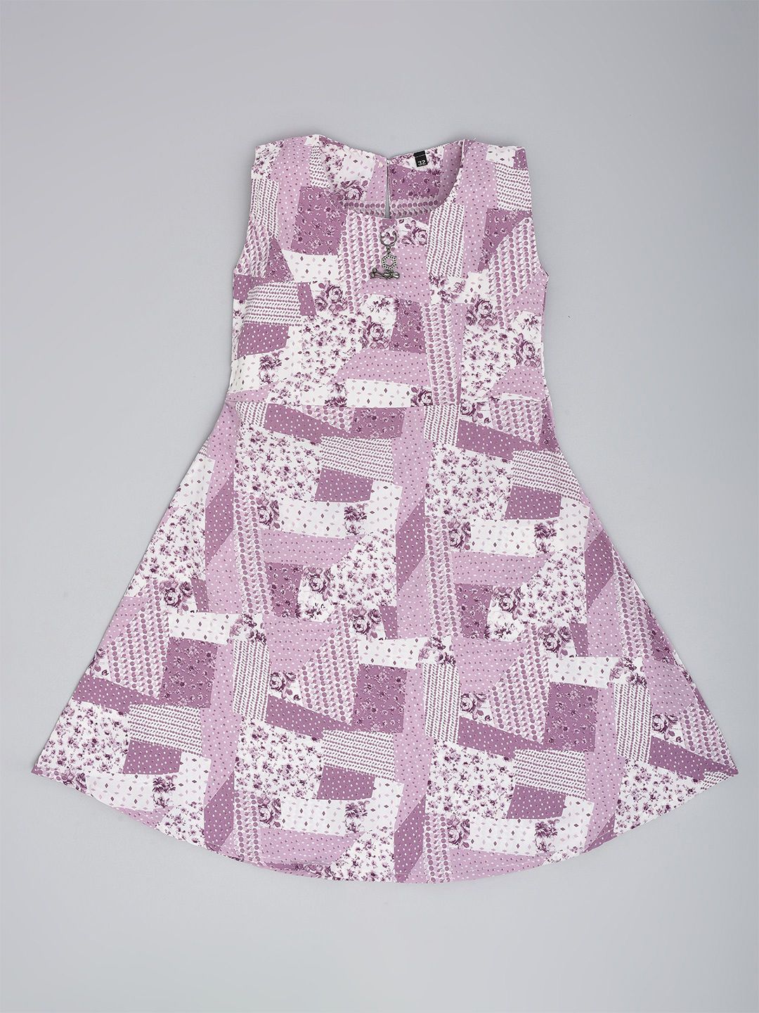 we11 Girls Conversational Print Chiffon A-Line Dress-image-11