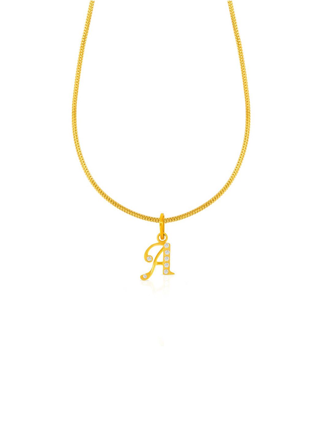 BHIMA 22K BIS Hallmark (916) Yellow Gold Signity Alphabet A Initial Pendant-picture-17