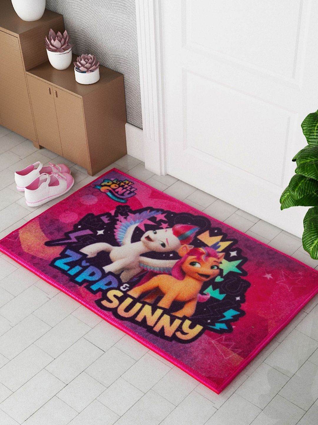Athom Living Pink & Blue My Little Pony Zipp Sunney Printed Ani-Skid Doormat-picture-54