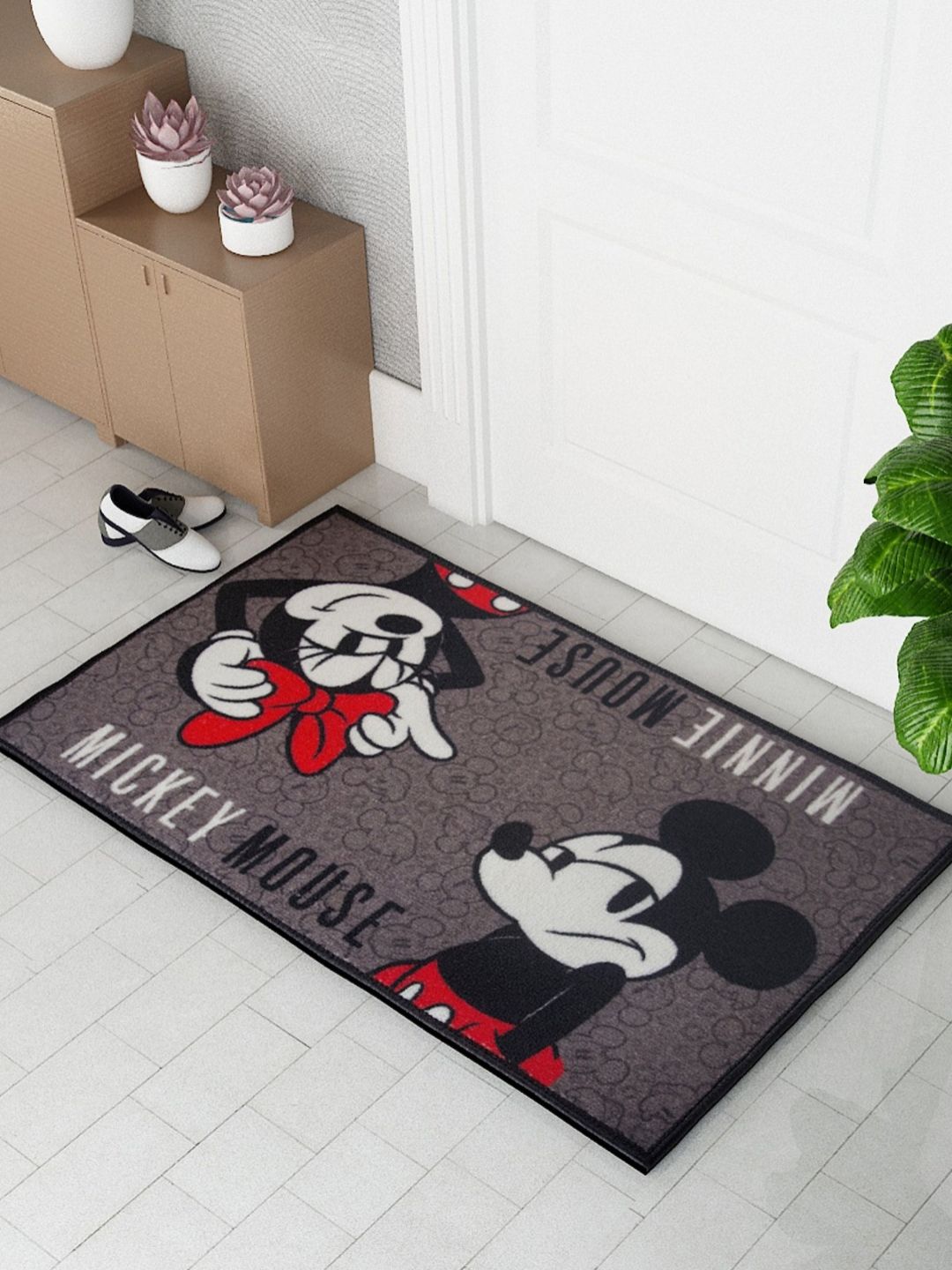Athom Living Red & Black Disney Mickey Mouse Printed Anti-Skid Doormats-picture-34