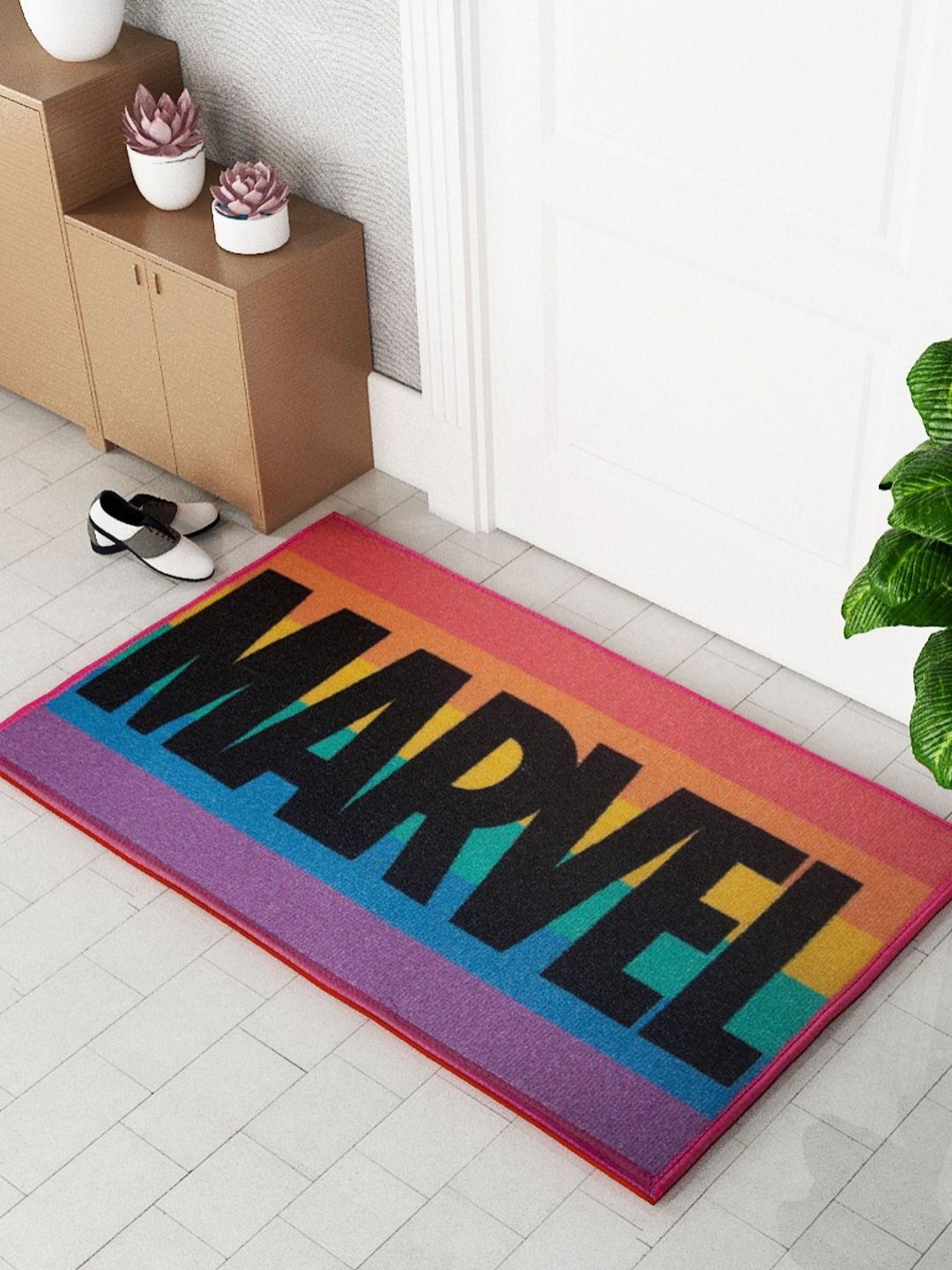 Athom Living Black & Blue Printed Anti-Skid Doormat-image-42