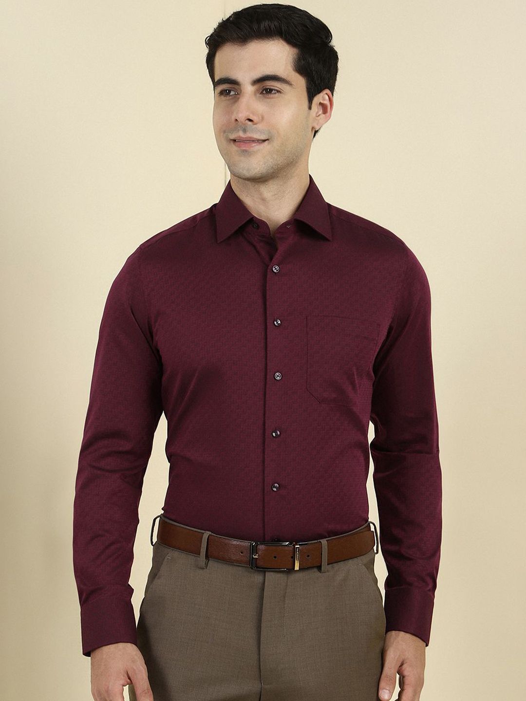 Allen Solly Sport Men Slim Fit Geometric Printed Spread Collar Cotton Formal Shirt-picture-24