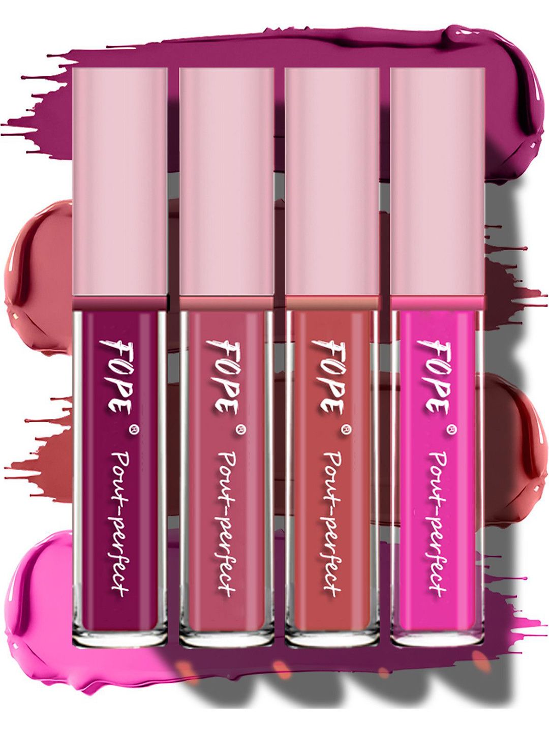 FOPE Set Of 4 Pout Perfect Matte Liquid Lipstick - 4 ml Each - 01-03-05-12-image-37