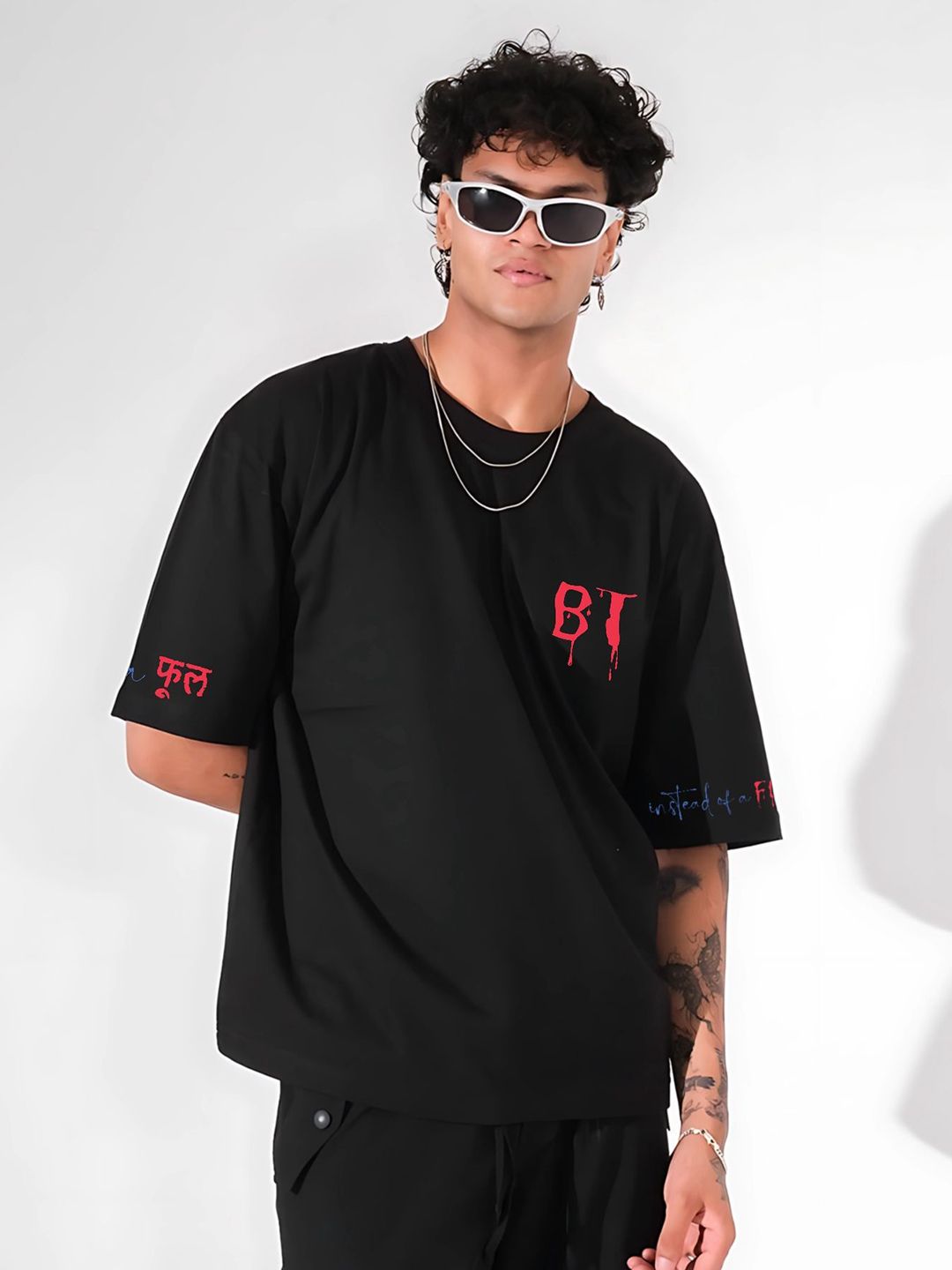 TheBTclub Men Printed Drop-Shoulder Sleeves T-shirt-picture-27