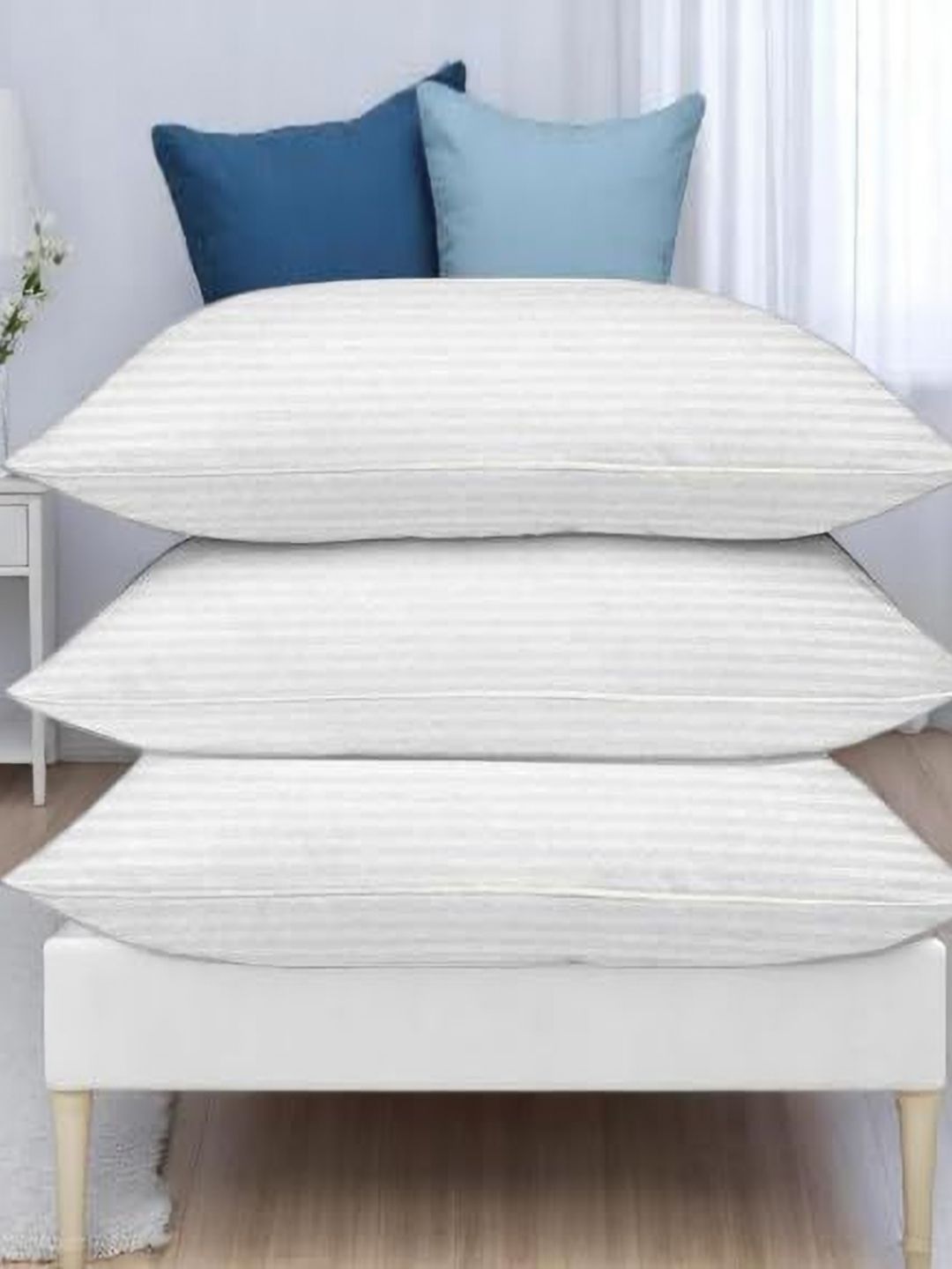 Shadowkart White 3 Pieces Fibre Filled Polyester Ultra Soft Sleep Pillows-image-35