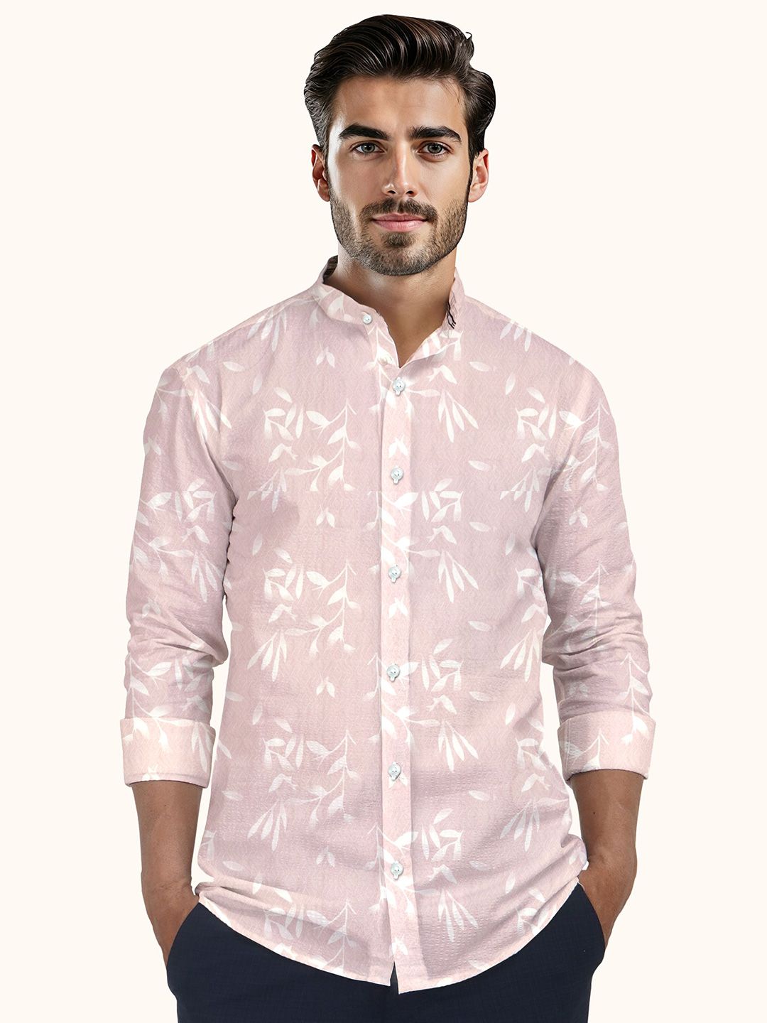 ROUGHELLS Men Slim Fit Floral Printed Casual Shirt-picture-31