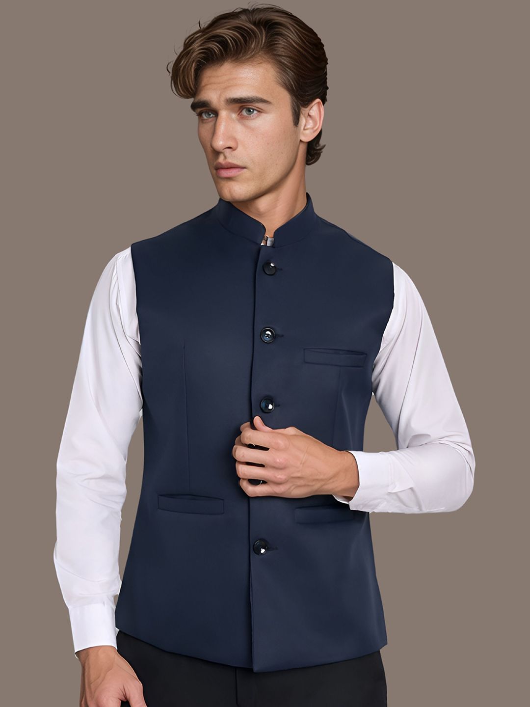 Moda Rapido Mandarin Collar Nehru Jacket