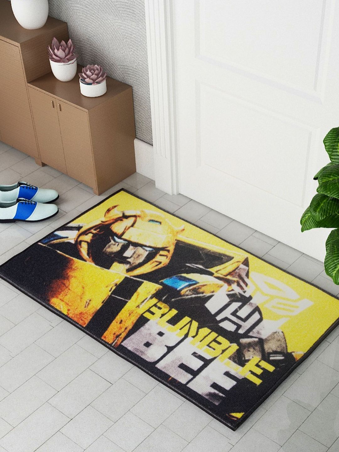 Athom Living Yellow & Black Printed Anti-Skid Doormat-image-25