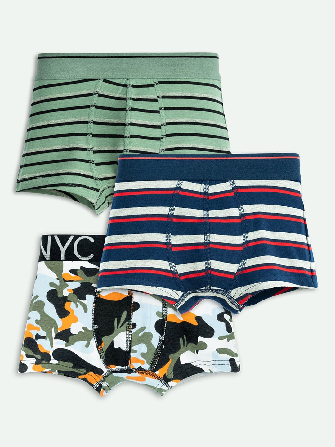 ariel Boys Pack Of 3 Printed Trunks AR-BT-P3-S1-green strZ