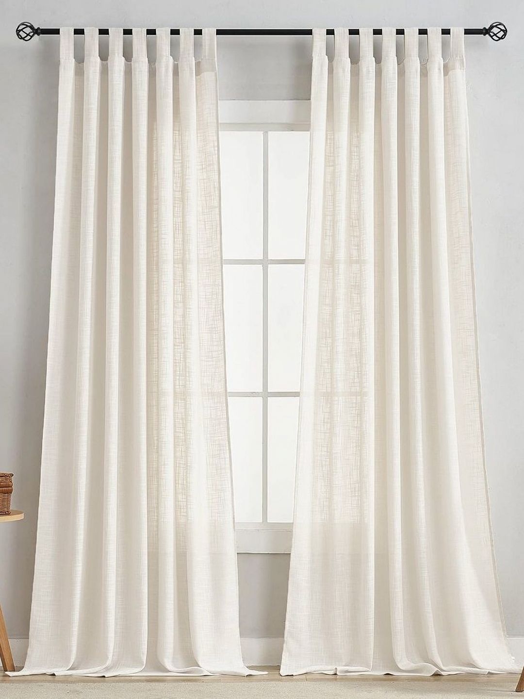 HOMEMONDE White 2 Pieces Cotton Door Curtain-picture-49