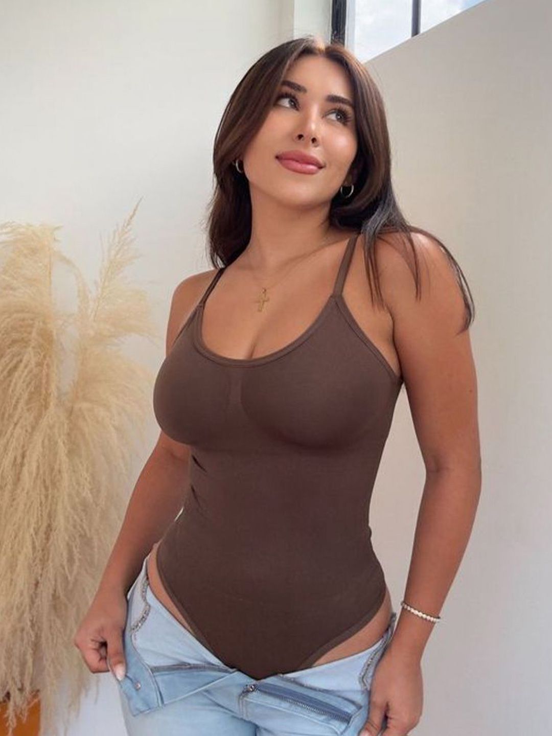 FEMENEST Women Solid Bodysuit