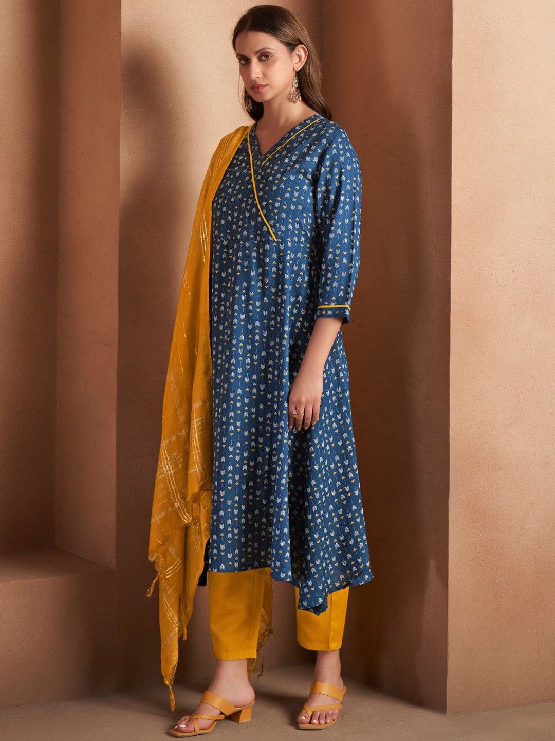 Kurta Churidar & dupatta with potli bag