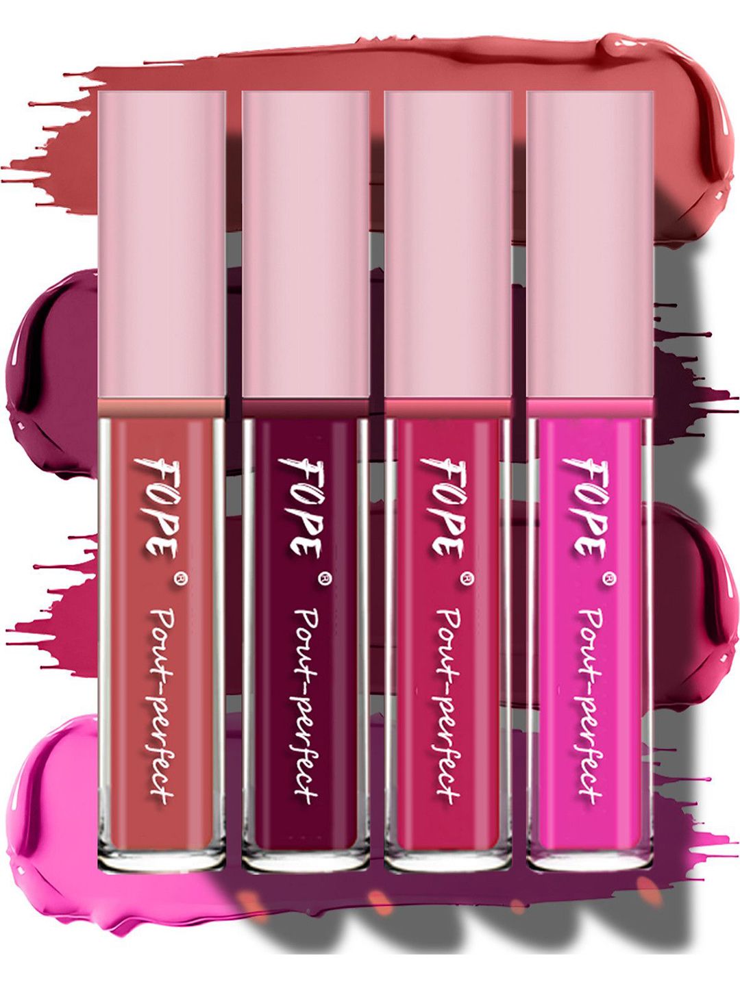 FOPE Set Of 4 Pout Perfect Matte Liquid Lipstick - 4 ml Each - 05 - 08 - 10 - 11-image-41