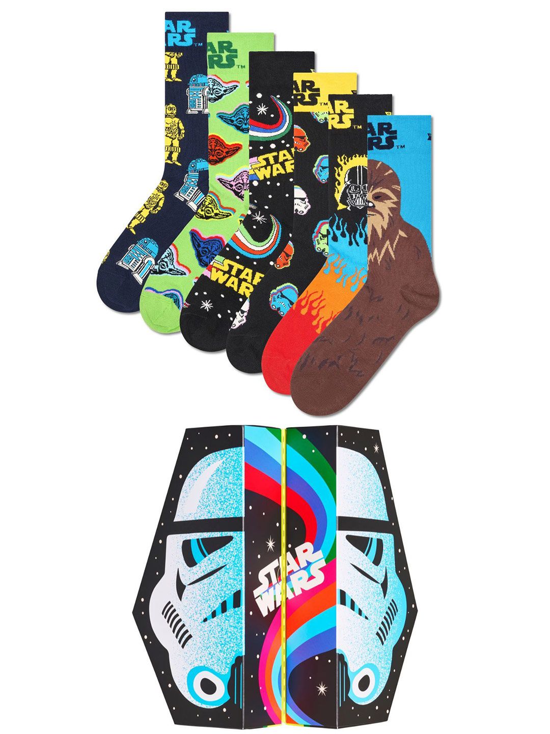 Happy Socks Pack Of 6 Star Wars Patterned Calf Length Socks-picture-21