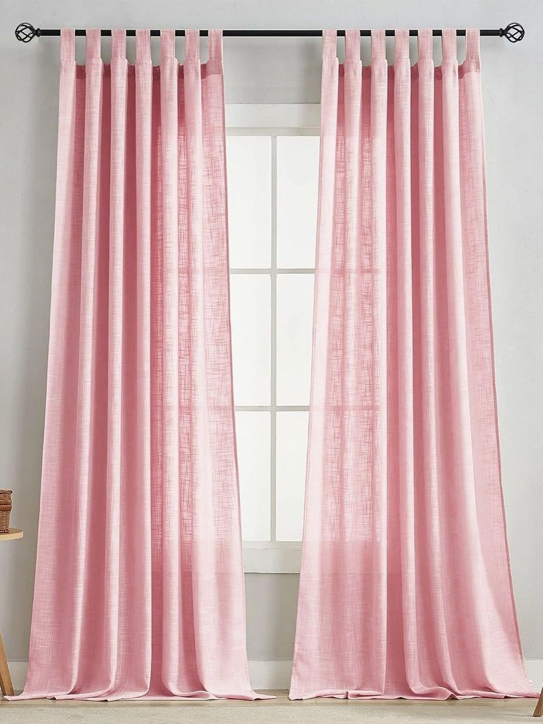 HOMEMONDE Pink 2 Pieces Cotton Long Door Curtain-image-29