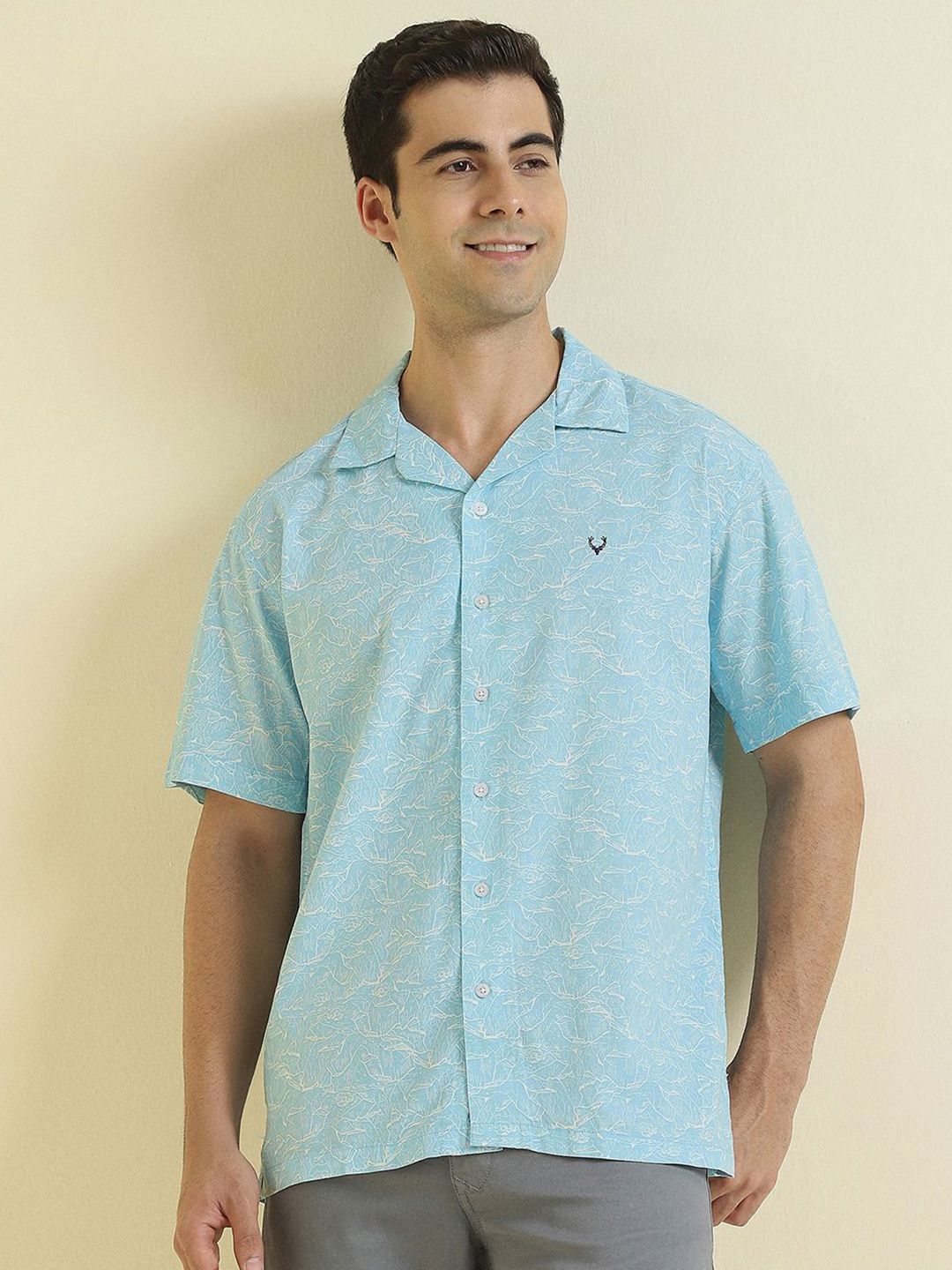 Allen Solly Men Relaxed Fit Abstract Printed Cuban Collar Casual Shirt-picture-20