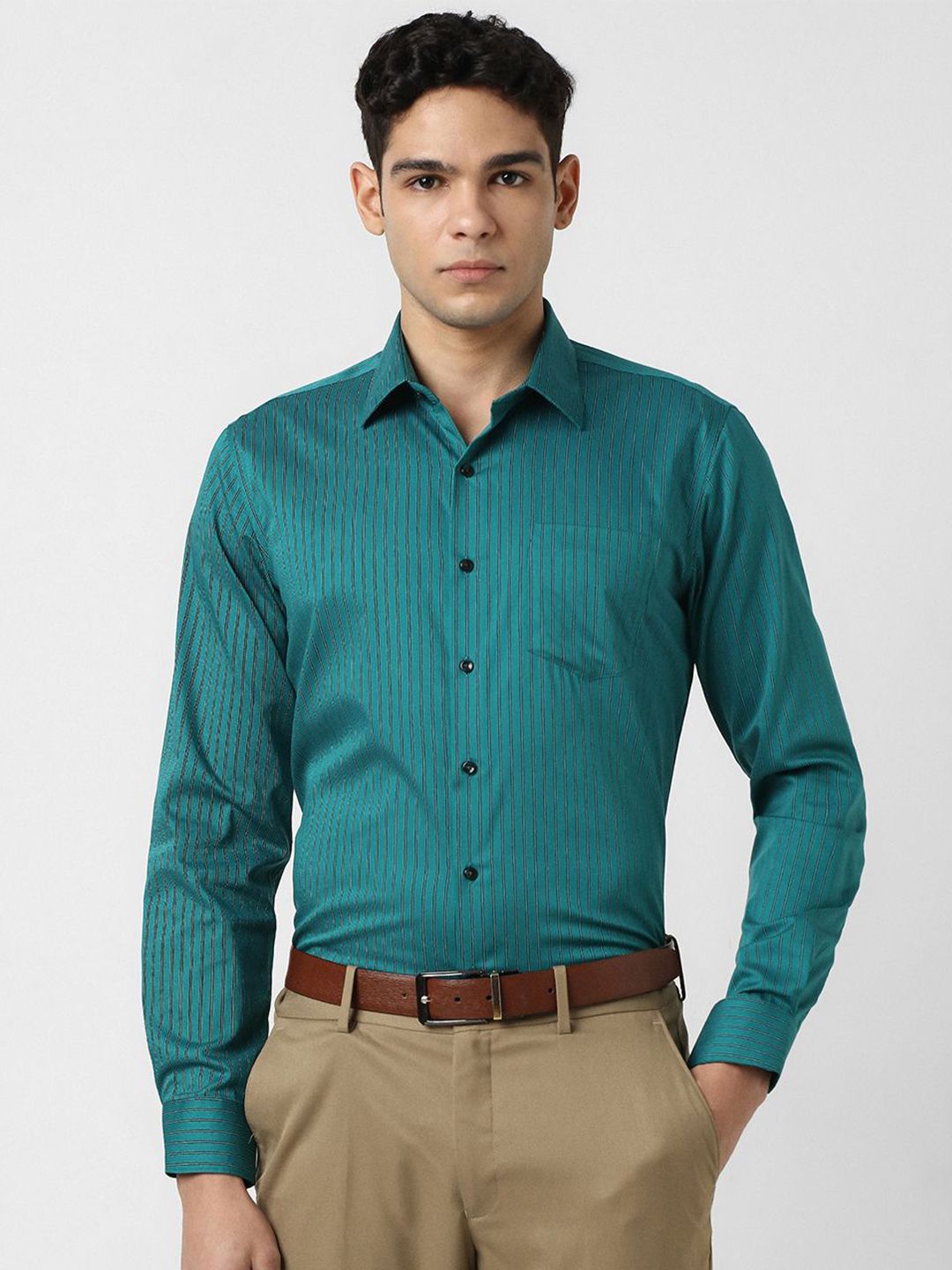 Van Heusen Men Slim Fit Striped Cotton Formal Shirt-picture-39