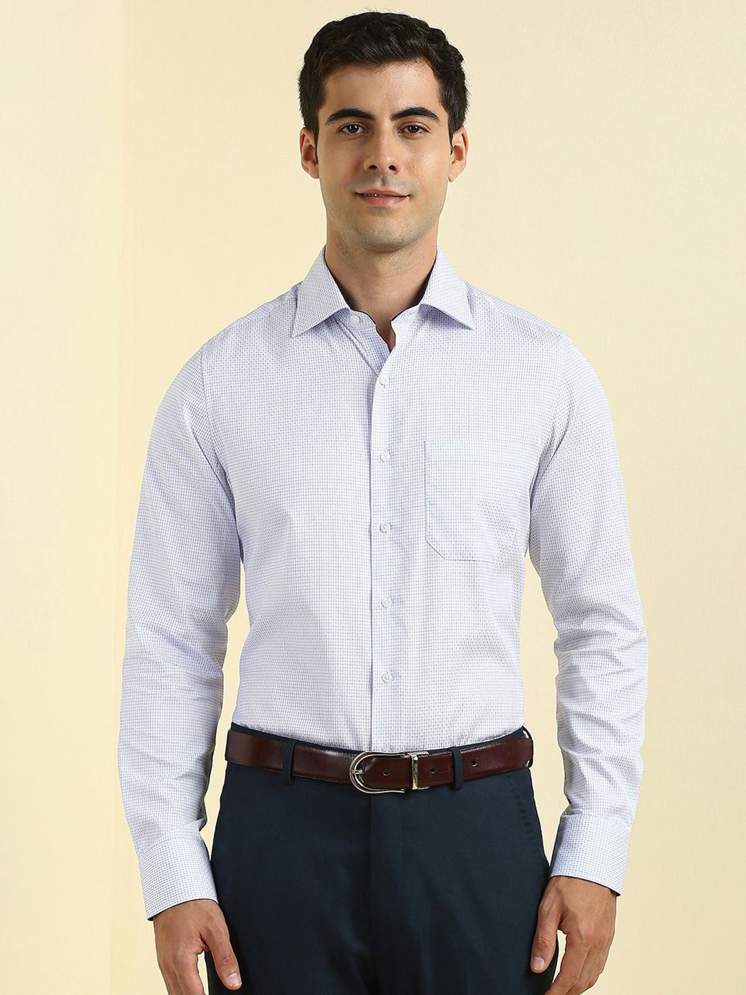 Allen Solly Sport Men Slim Fit Geometric Printed Spread Collar Cotton Formal Shirt-picture-25