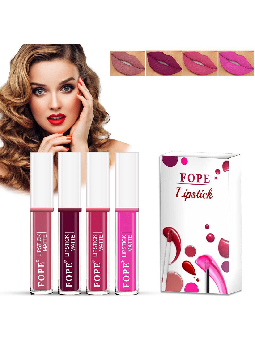 FOPE Bold Talk Set Of 4 Matte Waterproof Long Lasting Liquid Lipstick - 4 ml Each-image-11