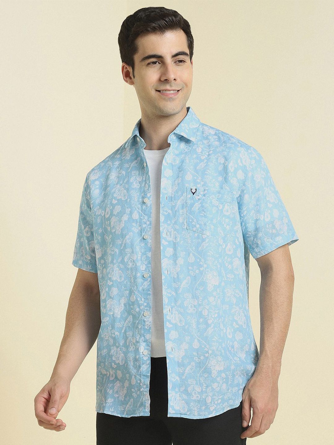 Allen Solly Men Slim Fit Floral Printed Spread Collar Casual Shirt-picture-12
