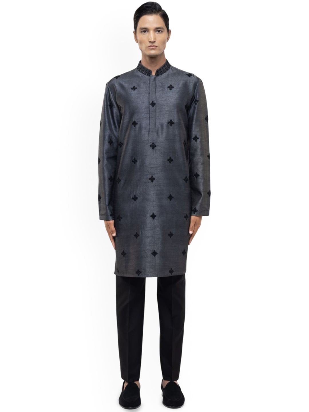 SDS By Kushal Shah Men Woven Design Embroidered Kurta with Trousers-picture-37