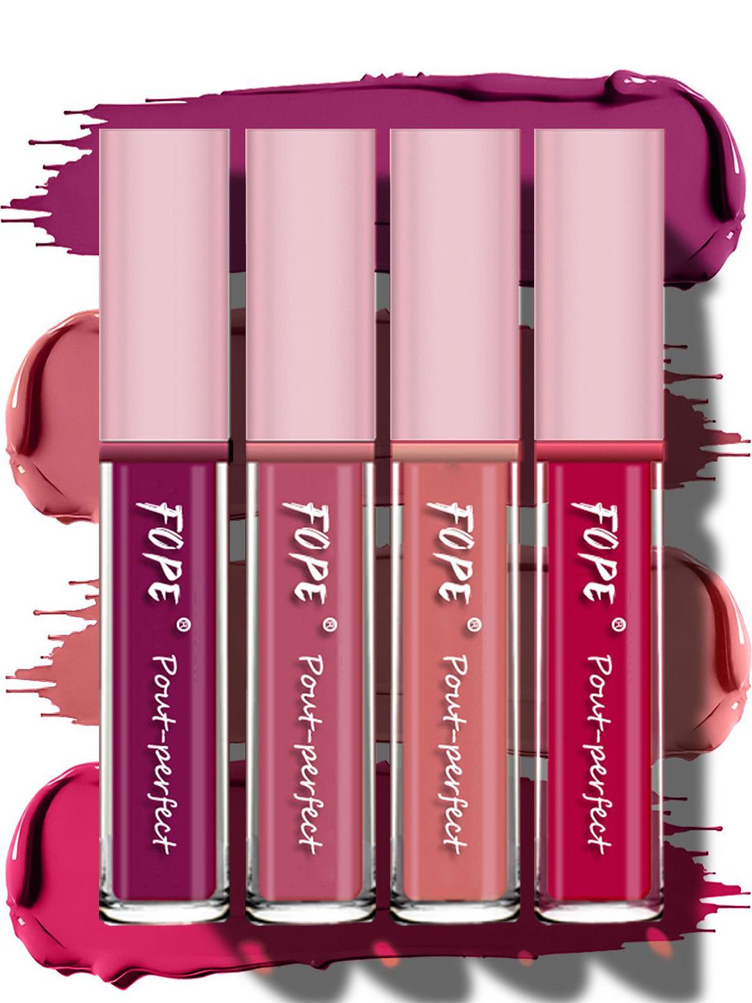 FOPE Pout Perfect Set Of 4 Long Lasting Matte Liquid Lipstick - 4ml Each 01 03 07 11-image-49