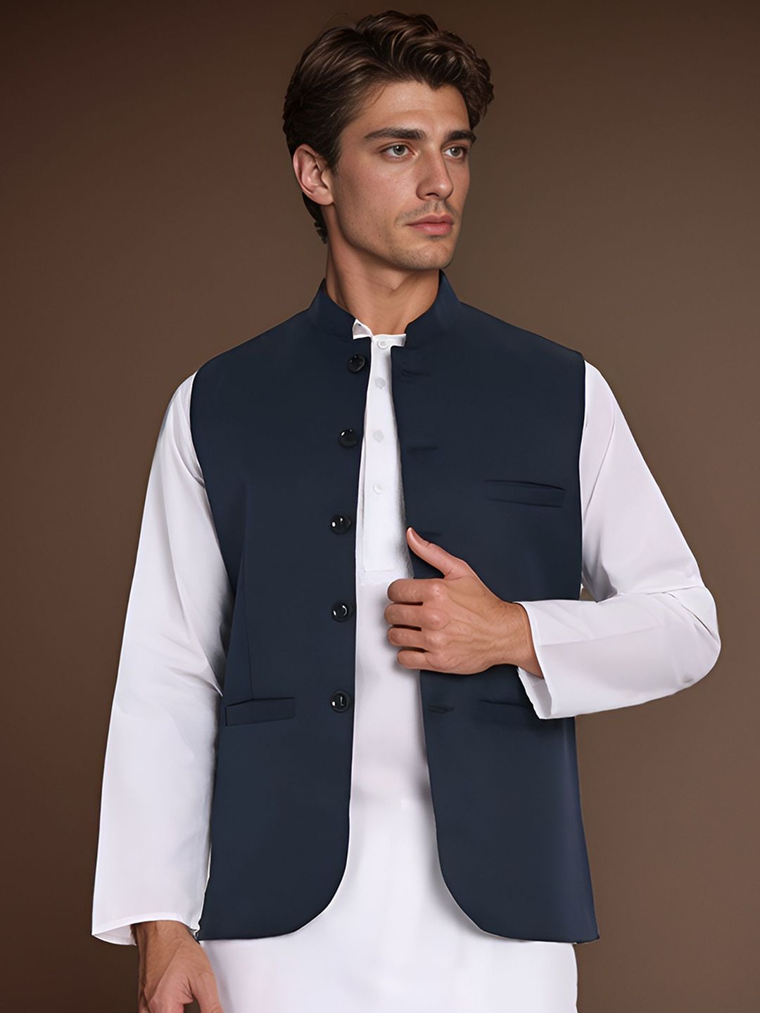 Moda Rapido Mandarin Collar Nehru Jacket-picture-17