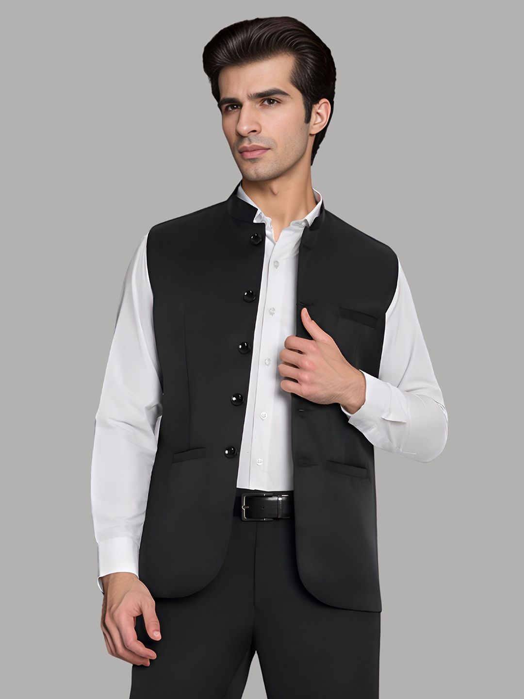 Moda Rapido Satin Mandarin Collar Nehru Jacket-picture-16