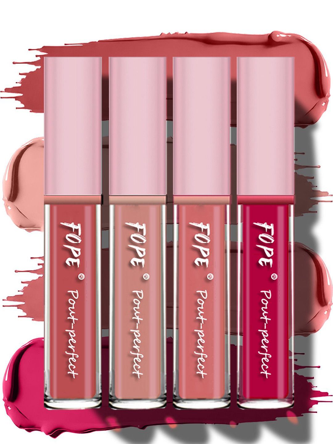 FOPE Pout Perfect Set Of 4 Long Lasting Matte Liquid Lipstick - 4ml Each 05 06 07 10-image-0