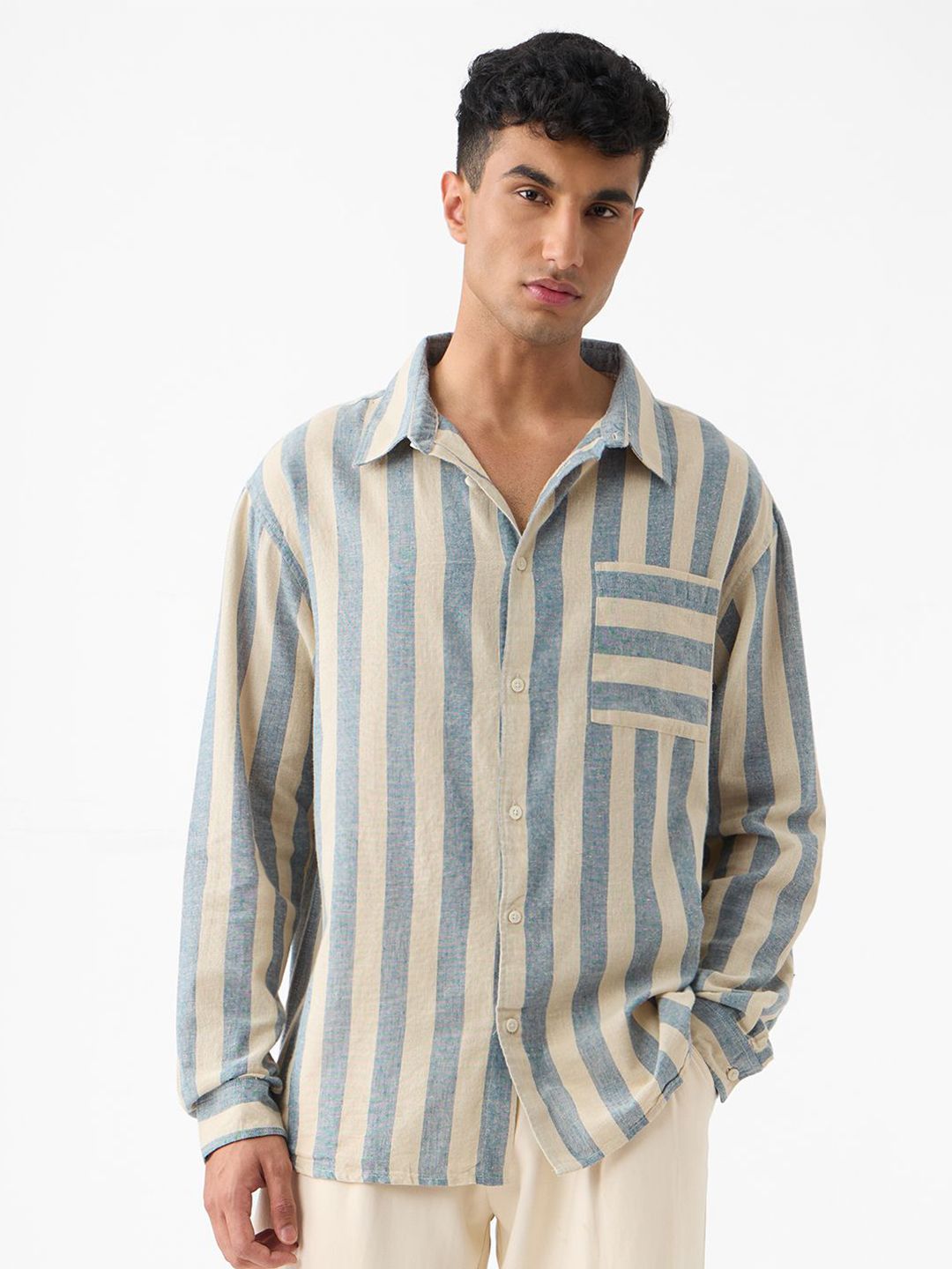 The Souled Store Men Multi Stripes Striped Casual Shirt-picture-13