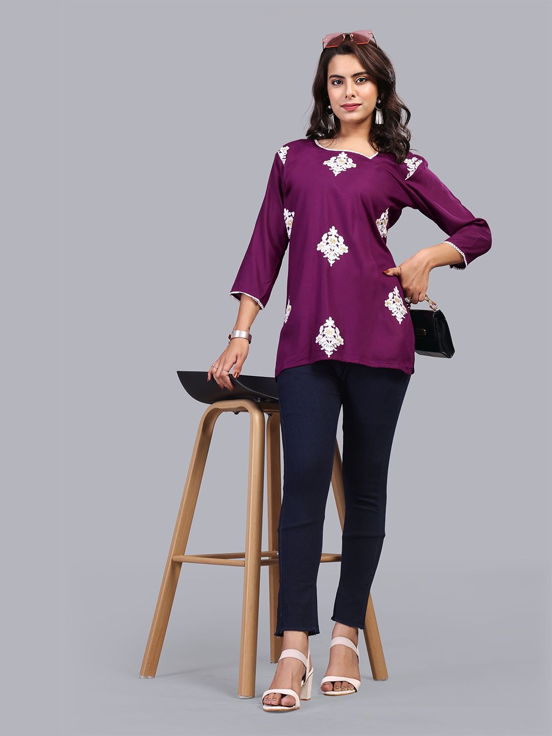 FULPARI Ethnic Motifs Embroidered Kurti-image-26