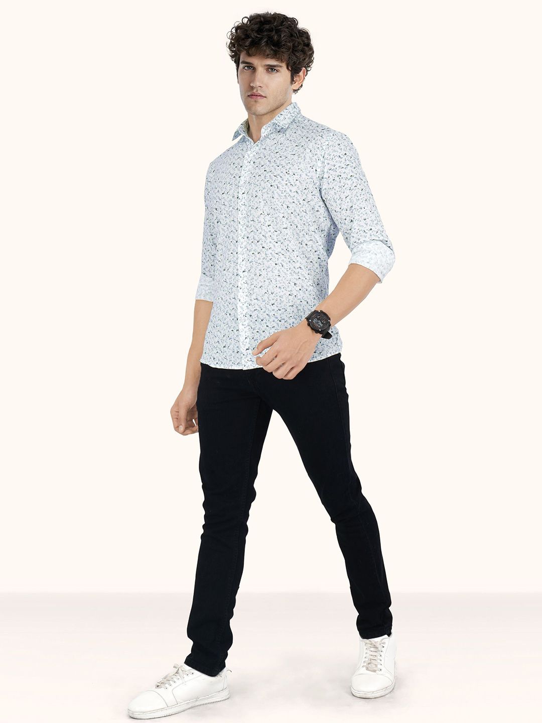 ROUGHELLS Men Slim Fit Floral Printed Casual Shirt-picture-40