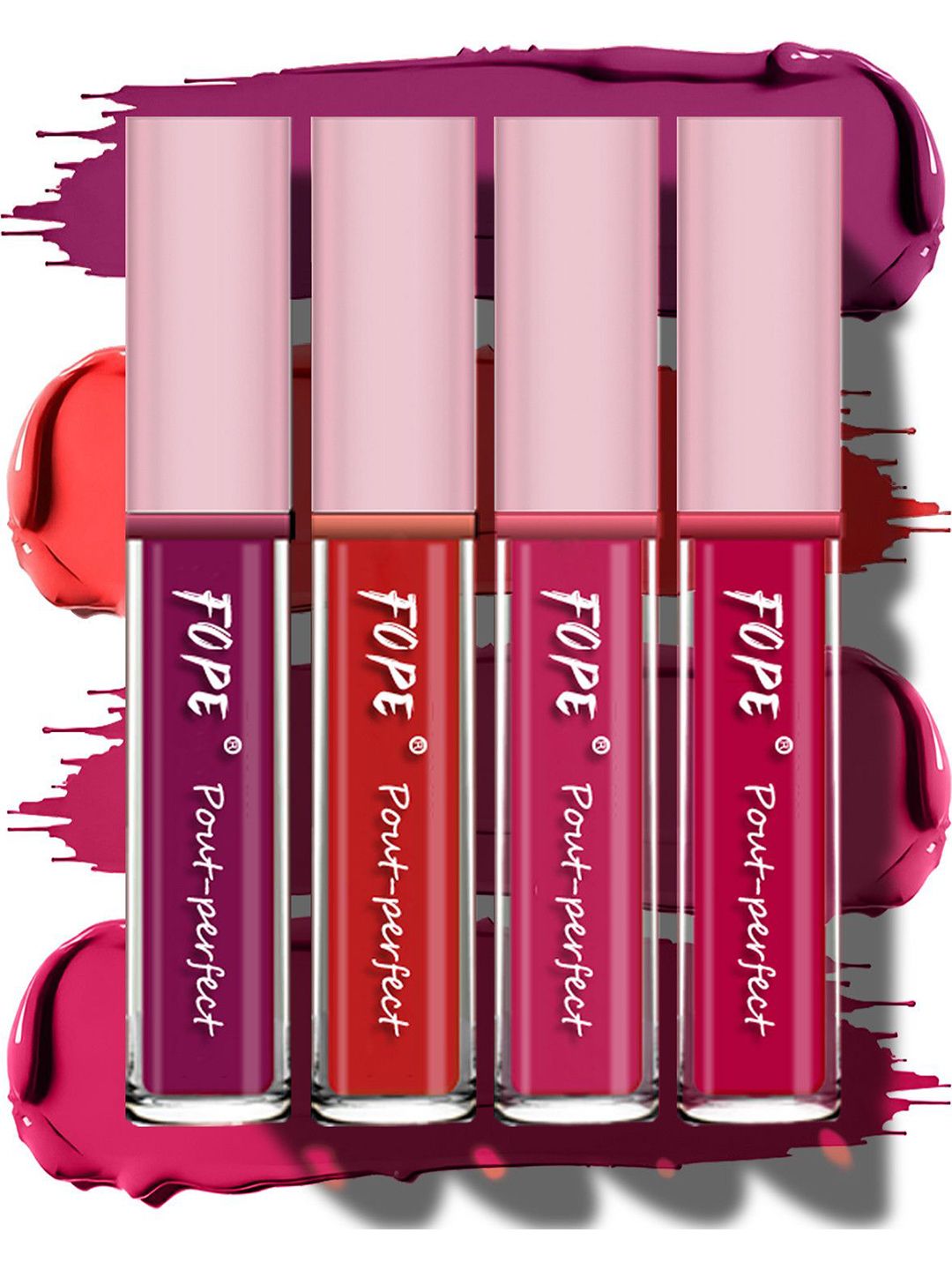 FOPE Set Of 4 Pout Perfect Matte Liquid Lipstick - 4 ml Each - 01 - 04 - 09 - 12-image-42
