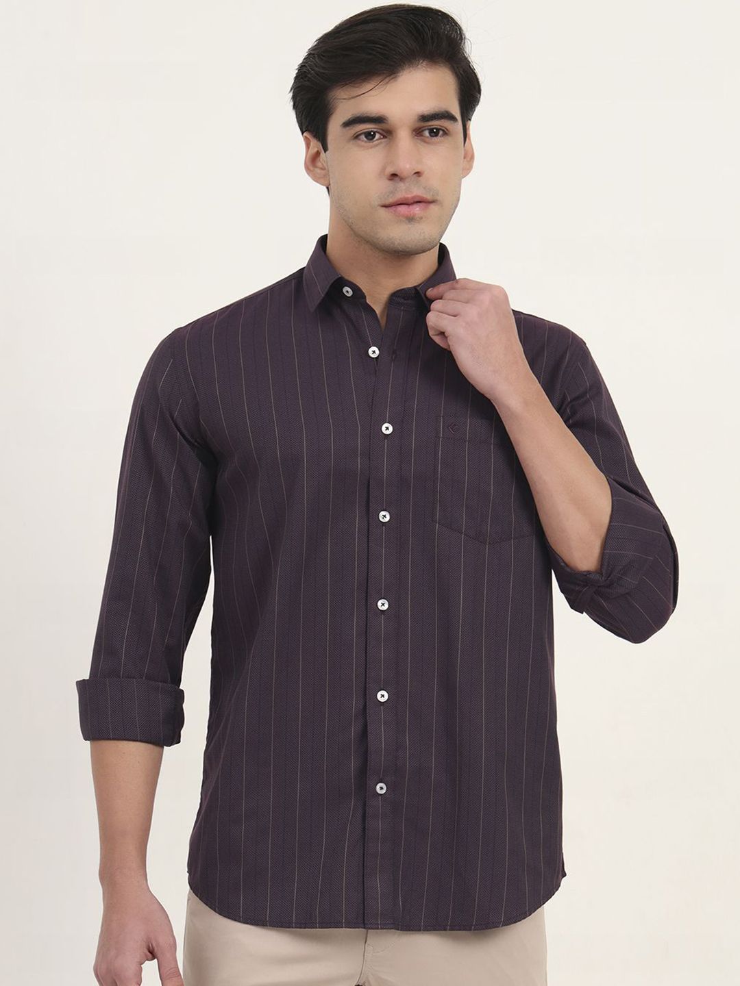 Greenfibre Men Slim Fit Striped Casual Shirt-picture-24