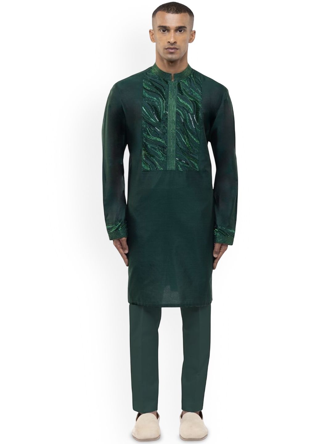 SDS By Kushal Shah Men Embroidered Regular Kurta with Trousers-picture-22