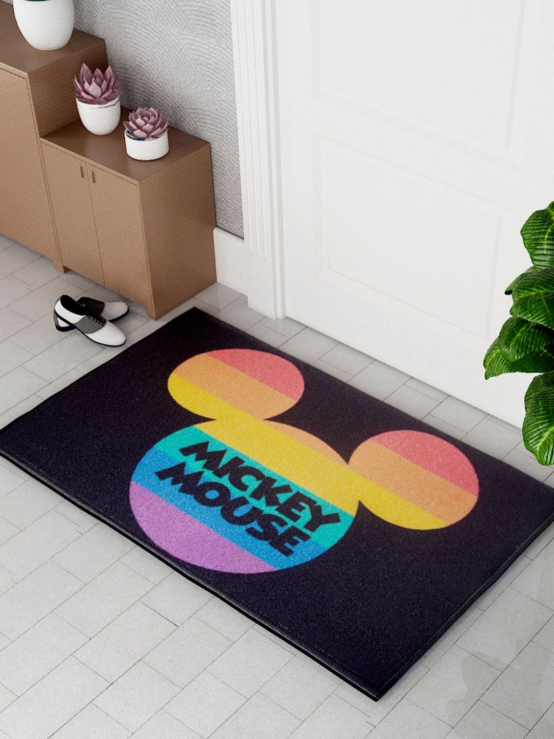 Athom Living Black & Green Disney Mickey Mouse Printed Anti-Skid Doormats-picture-18