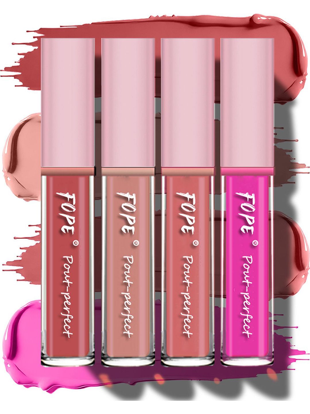 FOPE Set Of 4 Pout Perfect Matte Liquid Lipstick - 4 ml Each - 05-06-07-11-image-35