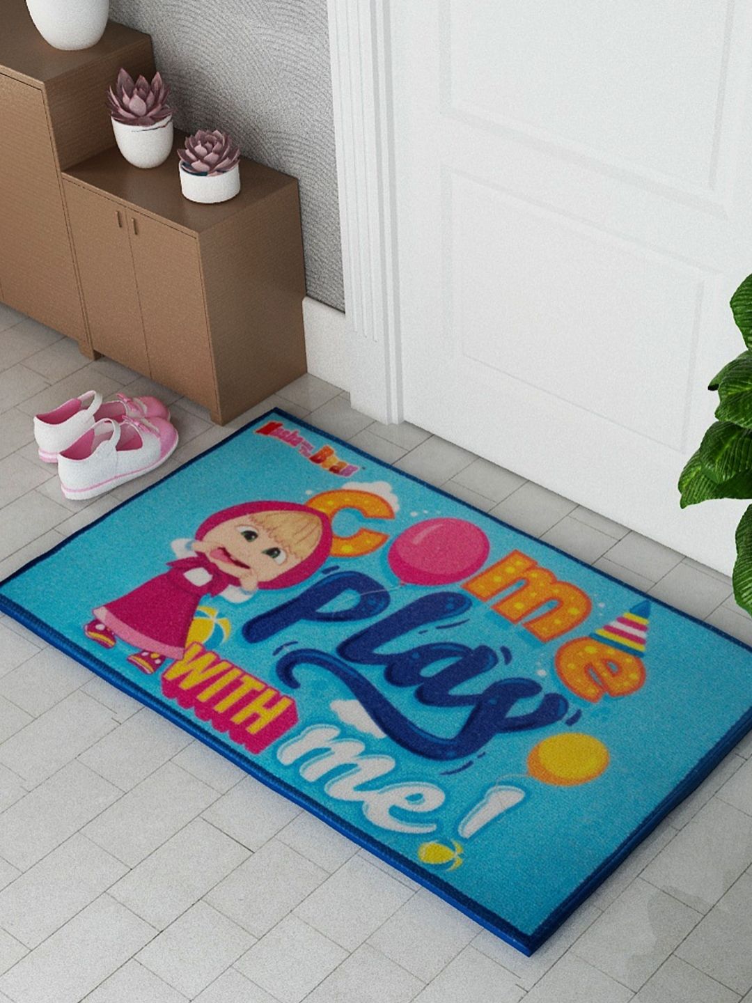 Athom Living Blue & Orange Printed Anti-Skid Doormat-picture-10