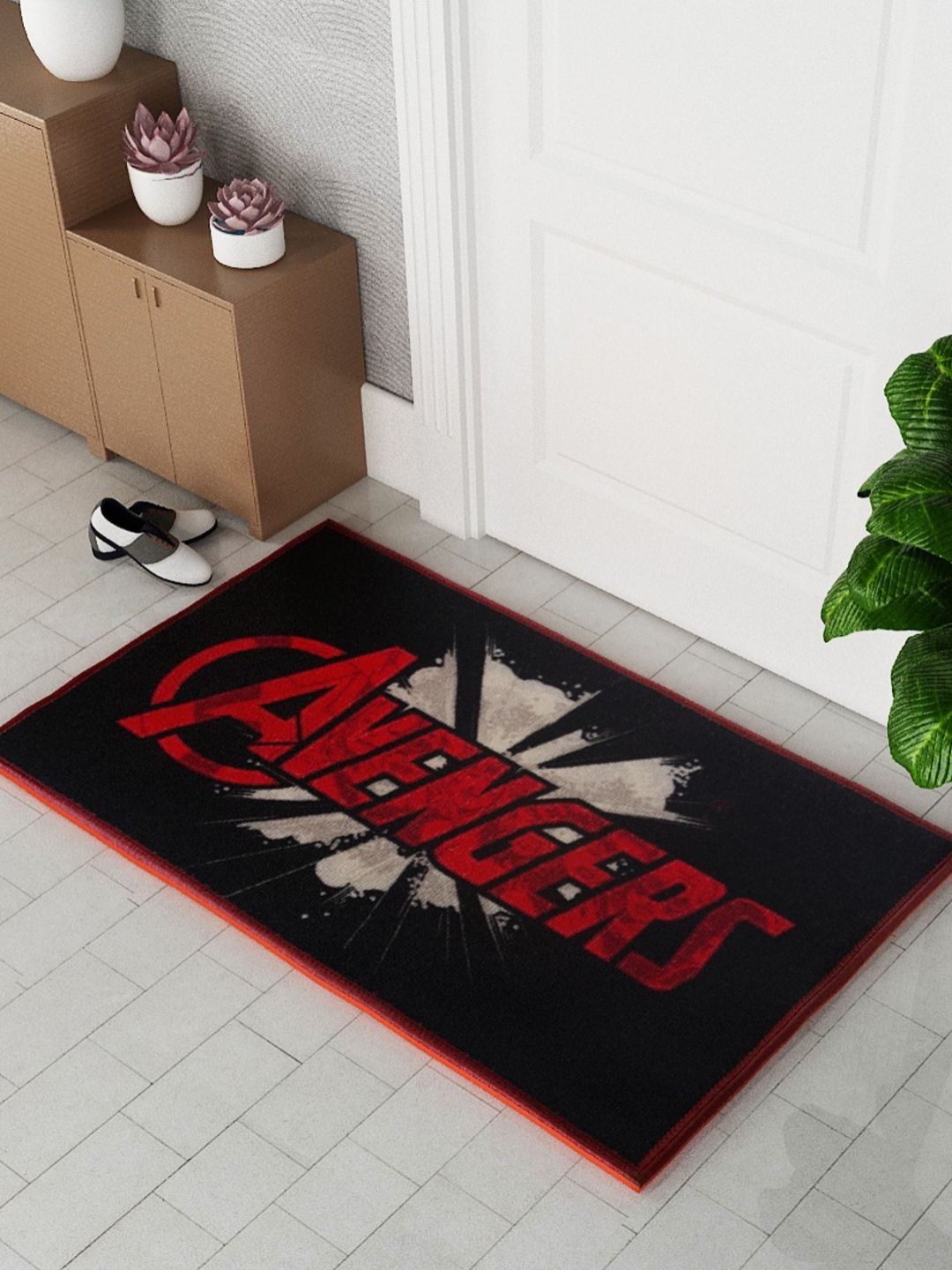 Athom Living Black & Red Avengers Printed Anti-Skid Doormats-picture-53